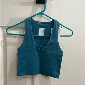 Athleta Blue Ribbed Crop Top Women’s XS